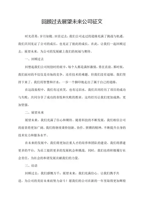 回顾过去展望未来 公司征文