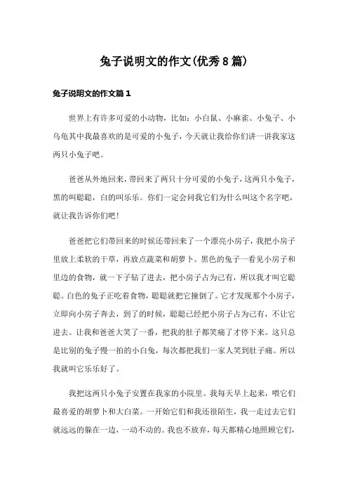 兔子说明文的作文(优秀8篇)