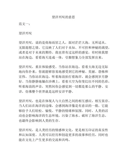 望洋兴叹的意思