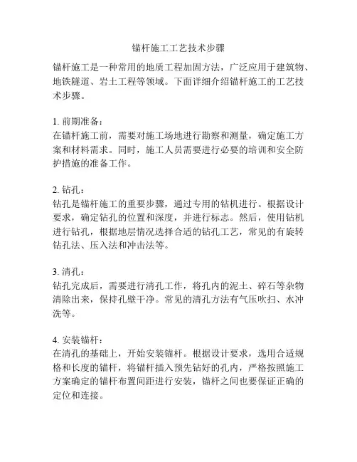 锚杆施工工艺技术步骤