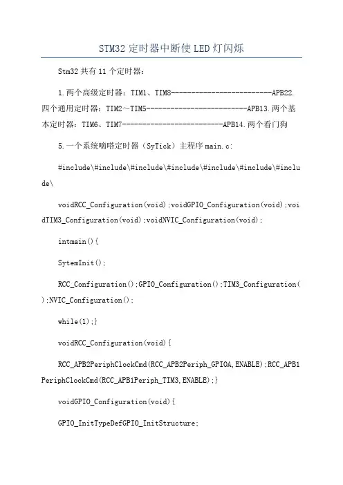 STM32定时器中断使LED灯闪烁