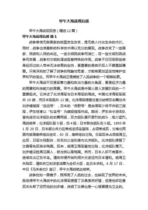 甲午大海战观后感（精选12篇）
