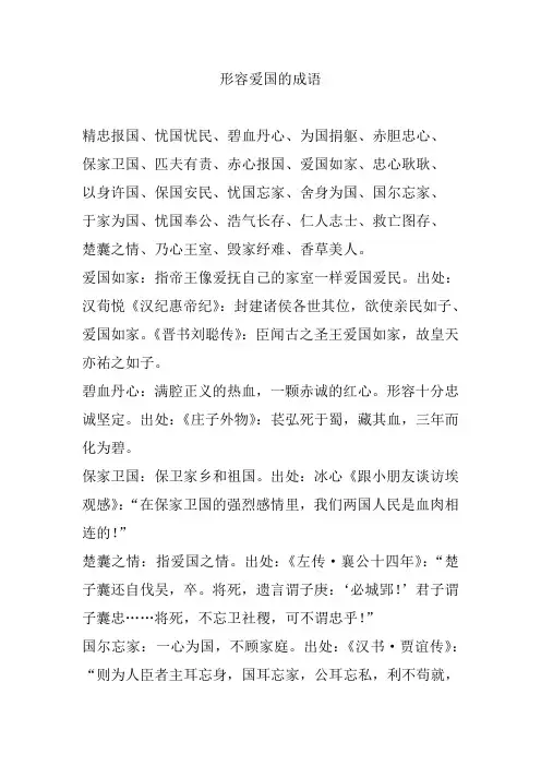 形容爱国的成语
