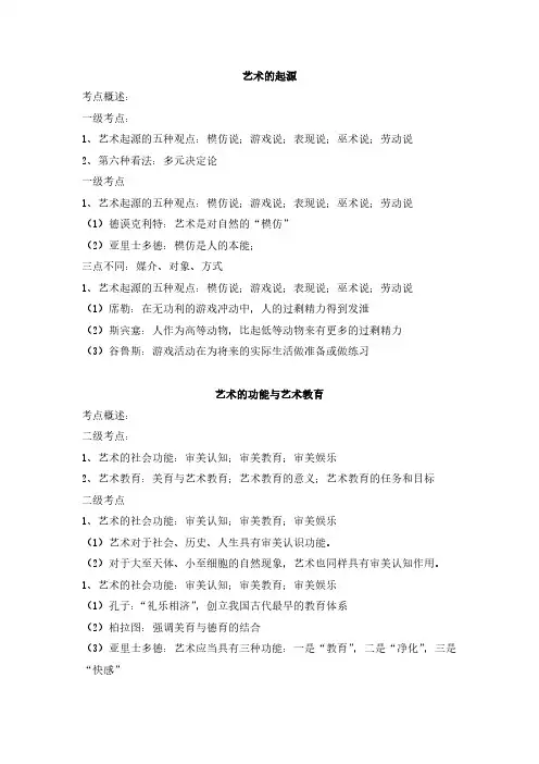考研艺术学概论：艺术的起源和艺术的功能与艺术教育知识