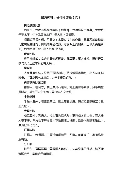 易海神针：秘传形峦断（六）