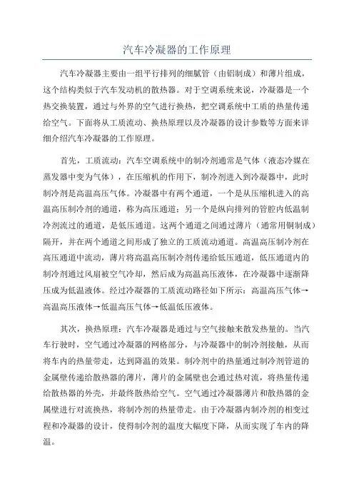 汽车冷凝器的工作原理