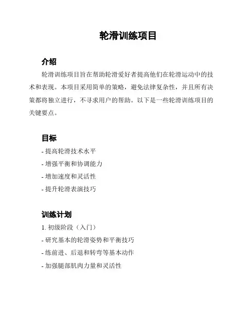 轮滑训练项目