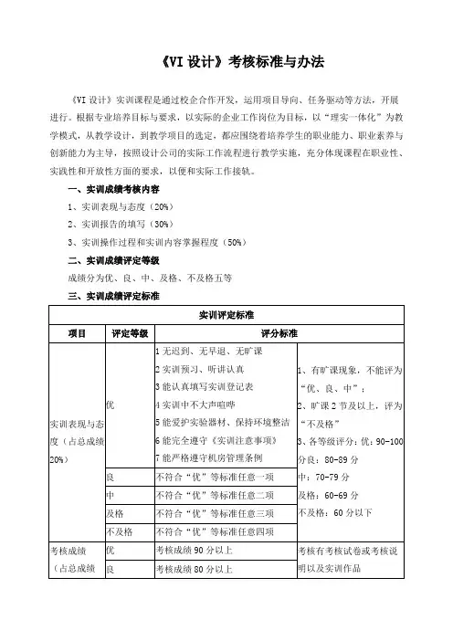 《VI设计》考核标准与办法