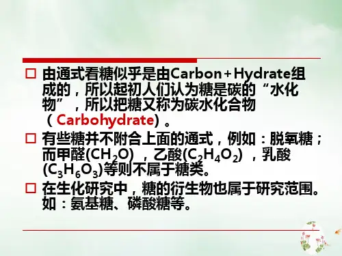 糖类生物化学课件PPT