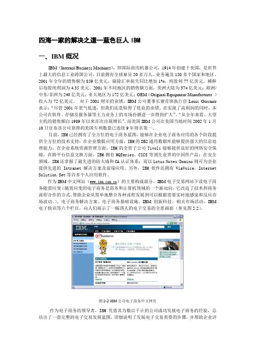 四海一家的解决之道蓝色巨人IBM