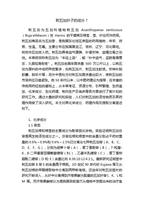 刺五加叶子的成分？