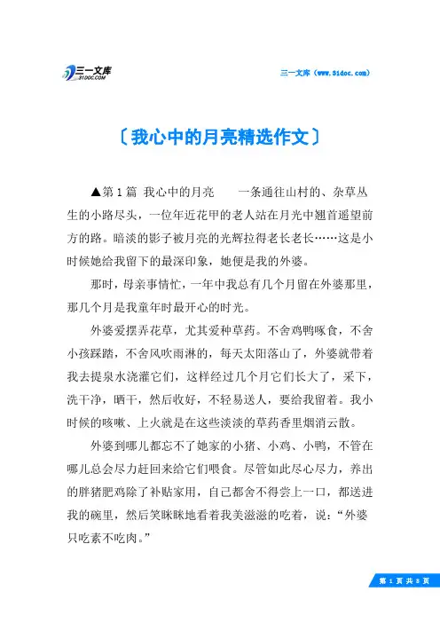 我心中的月亮精选作文