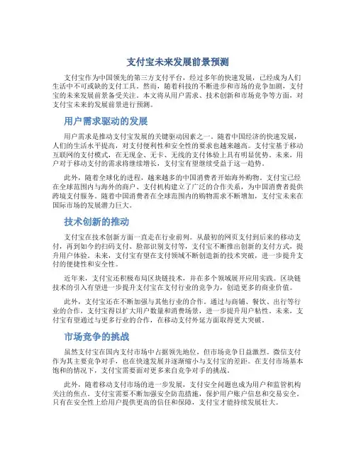 支付宝未来发展前景预测