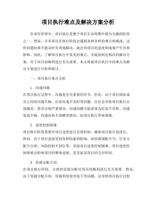 项目执行难点及解决方案分析