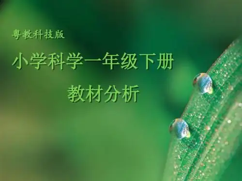 粤教粤科版科学一年级下册教材分析(52张ppt)