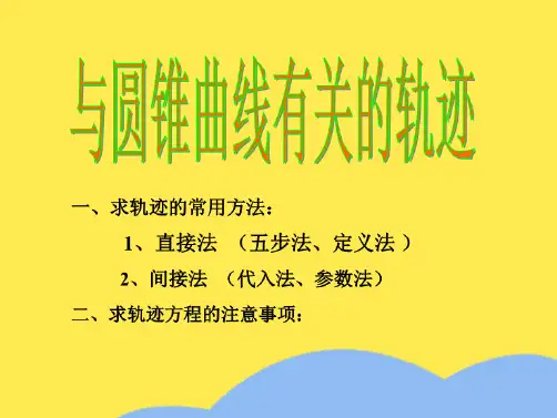 与圆锥曲线有关的轨迹 课件(“轨迹”相关文档)共9张