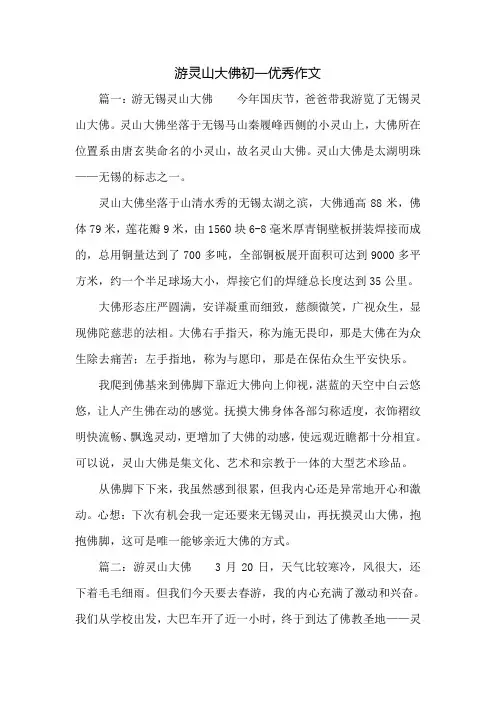 游灵山大佛初一优秀作文