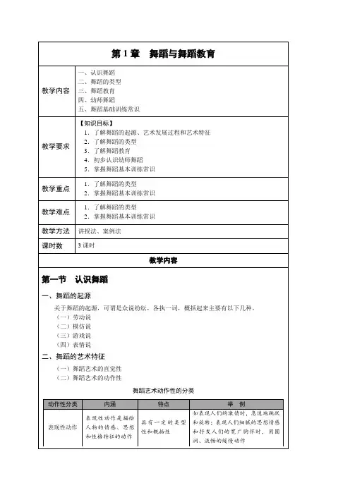 舞蹈基础教案