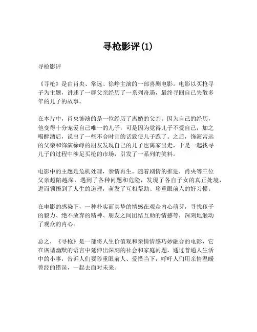 寻枪影评(1)