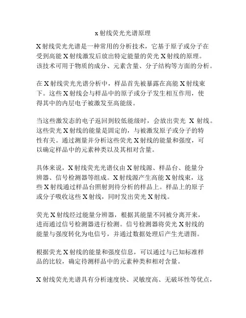 x射线荧光光谱原理