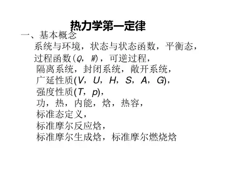 热力学第一第二定律复习