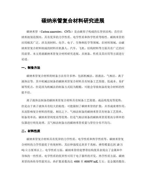 碳纳米管复合材料研究进展