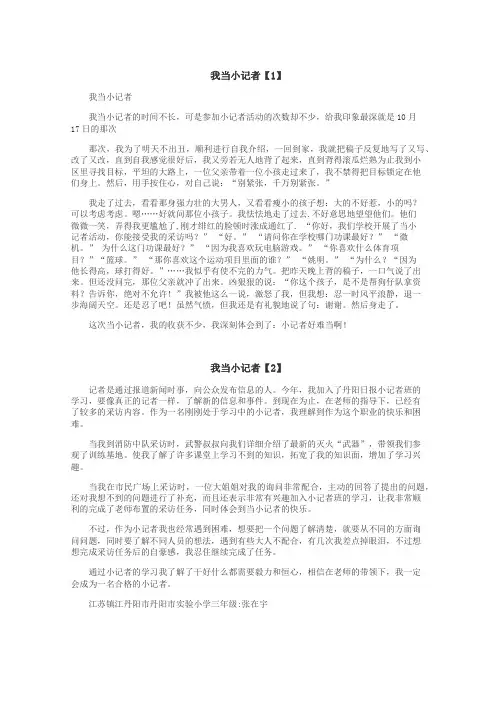 我当小记者作文
