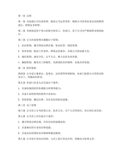 青山控股内部管理制度范本