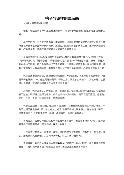 鸭子与狐狸的读后感