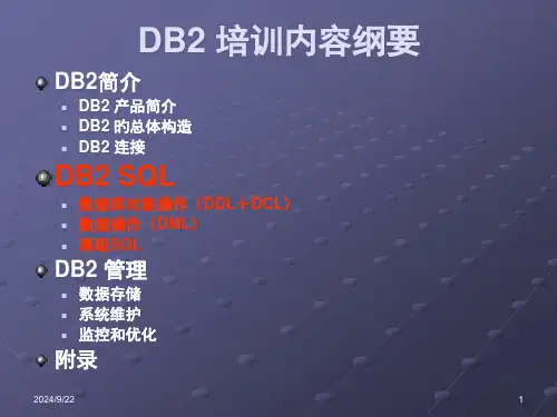DB2-培训内容