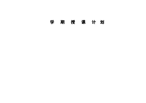 民航服务礼仪 授课计划