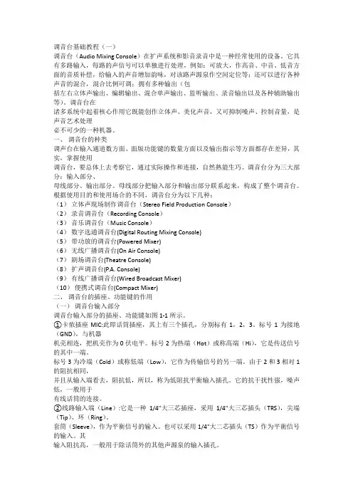 调音台基础教程