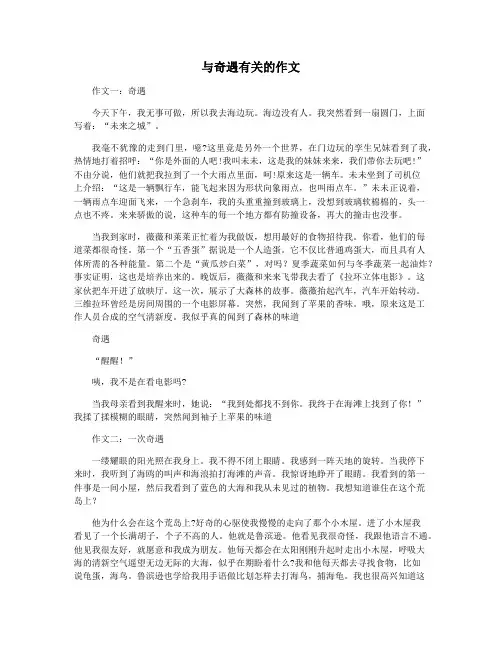 与奇遇有关的作文