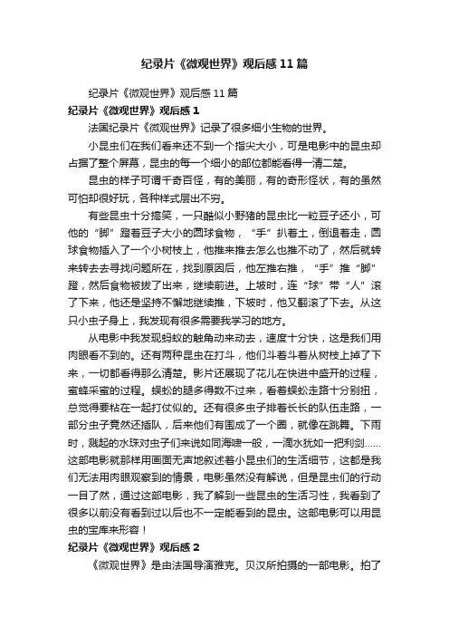 纪录片《微观世界》观后感11篇