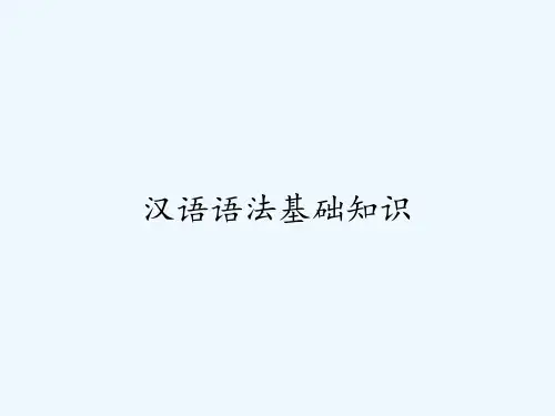 汉语语法基础知识-