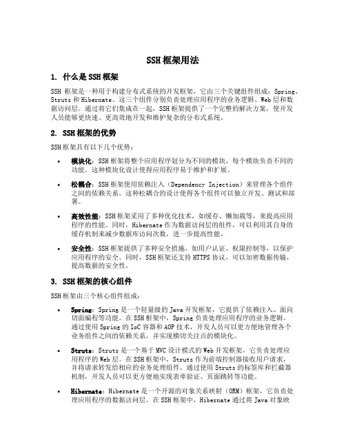 ssh框架用法