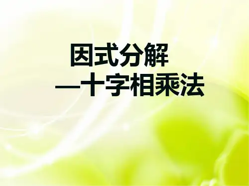人教版数学十字相乘法公开课PPT课件