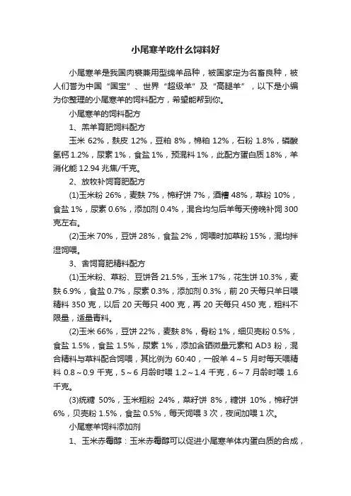 小尾寒羊吃什么饲料好