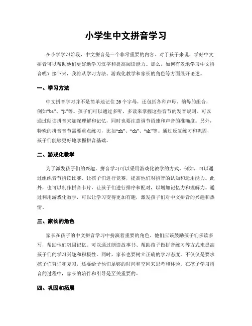 小学生中文拼音学习
