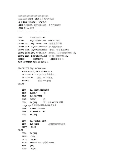 STM32汇编语言  左右跑马灯