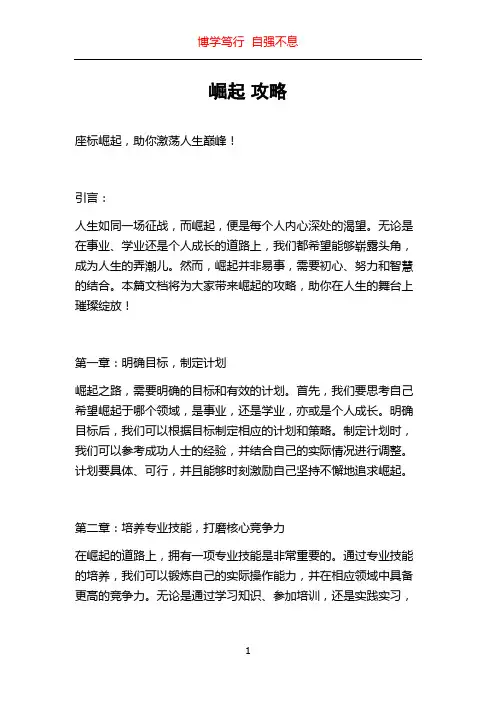 崛起 攻略