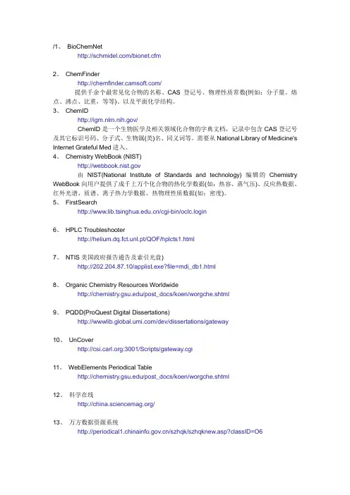 化学化工网站集粹