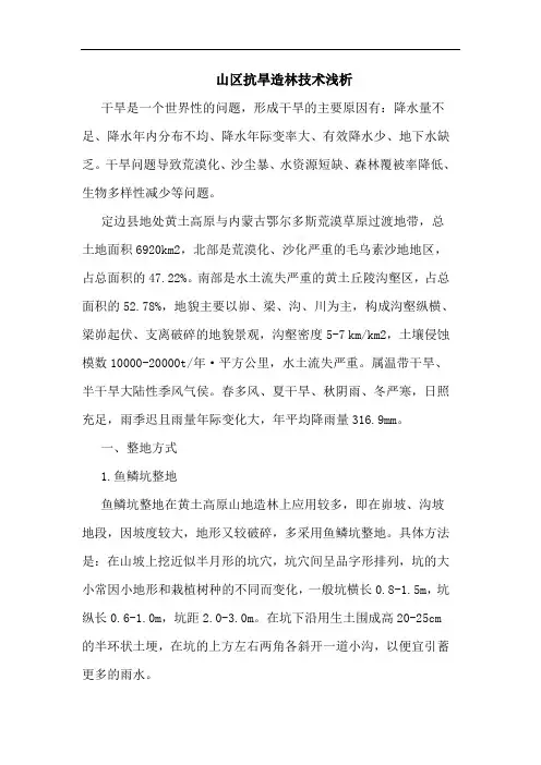 山区抗旱造林技术浅析