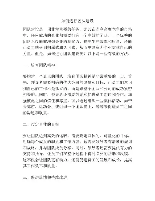 如何进行团队建设