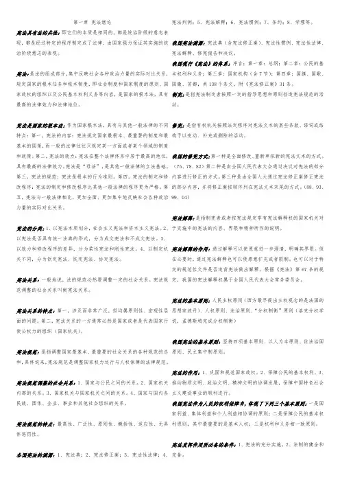 宪法学自考(复习资料全背下来保证过)