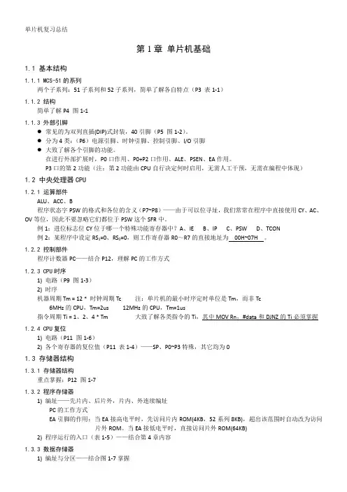 单片机复习总结