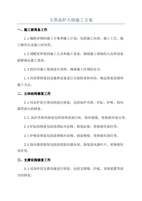 大型高炉大修施工方案