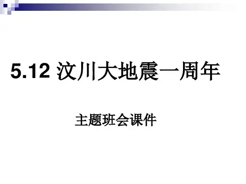 5.12 汶川大地震一周年--主题班会课件