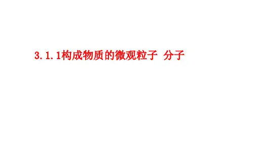 3.1构成物质的微观粒子(第1课时分子)课件---2024-2025学年九年级化学沪教版上册