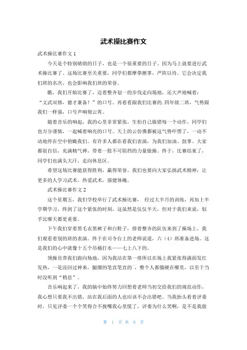 武术操比赛作文